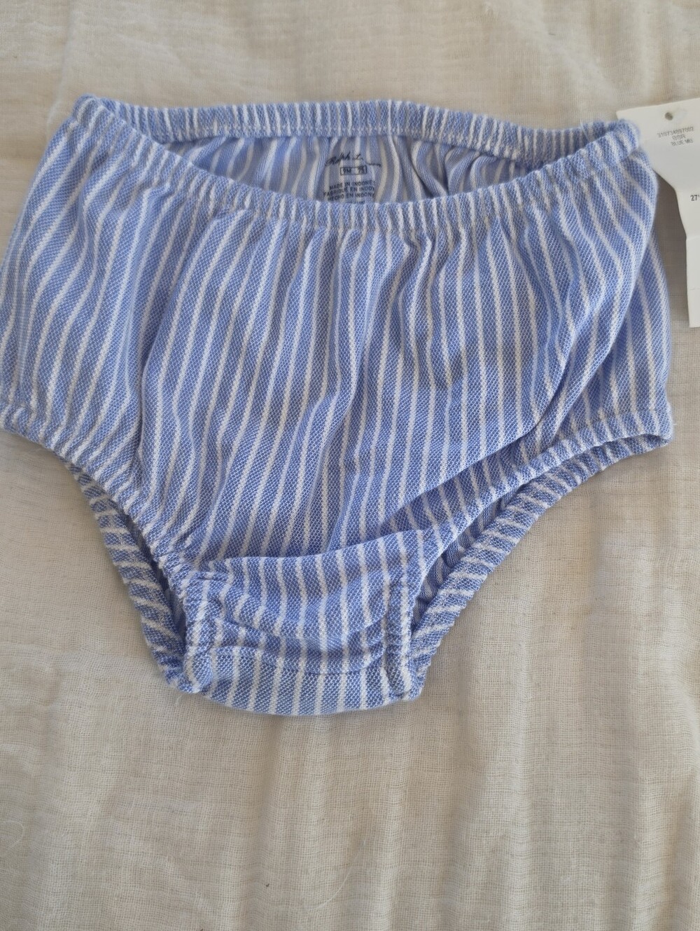 Ralph Lauren Baby Girl Striped Knit Oxford Blue Bloomers 9m NWT